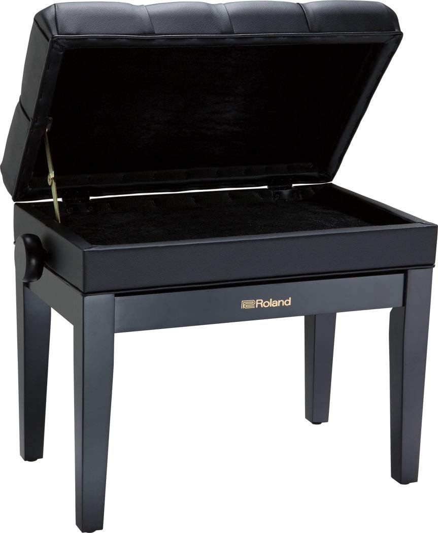Piano Bench with Vinyl Seat And Music Compartment