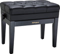 Piano Bench with Vinyl Seat And Music Compartment