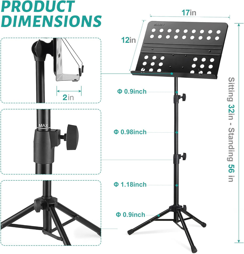Professional Portable Music Stand with Carrying Bag